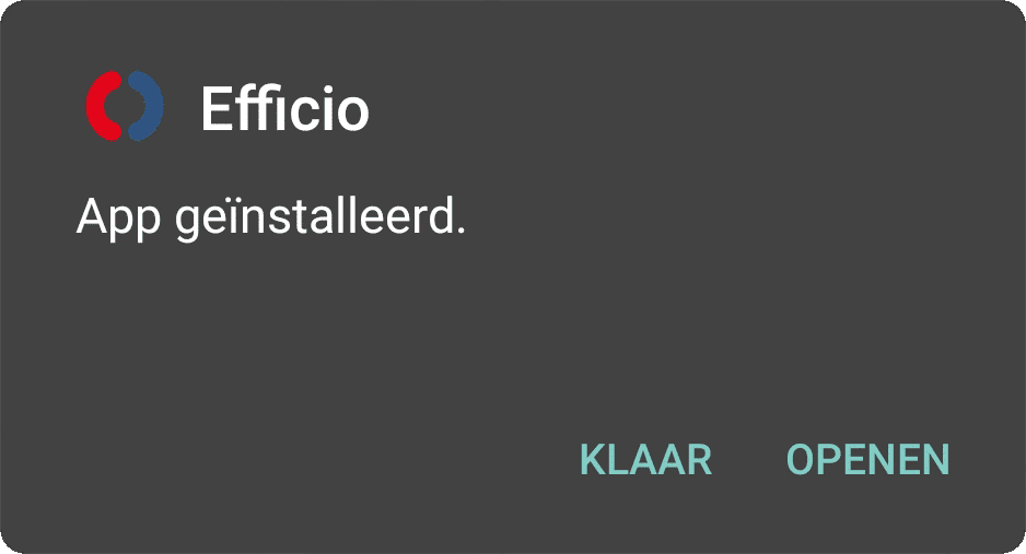 Efficio app installeren_stap 1